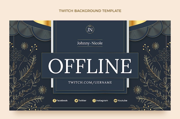 Free vector realistic luxury wedding twitch background