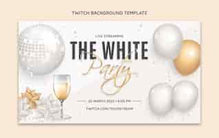 Free vector realistic luxury white party twitch background