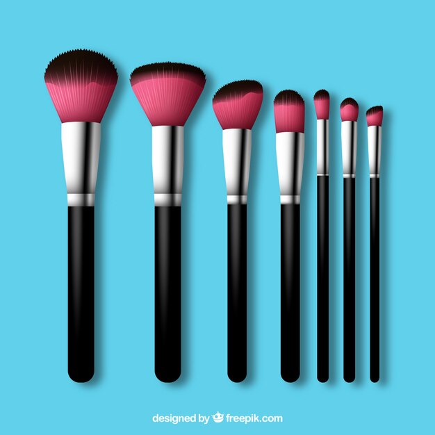 Realistic make up brush collection