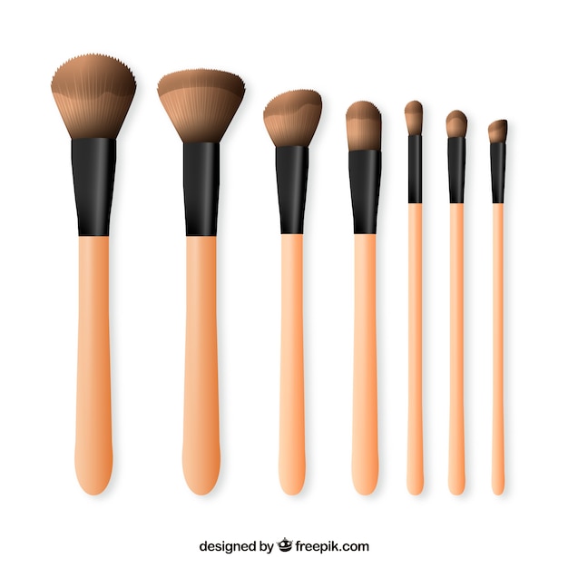 Realistic make up brush collection