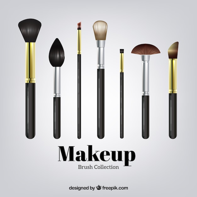 Free vector realistic make up brush collection