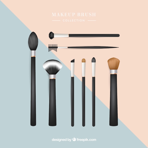Free vector realistic make up brush collection