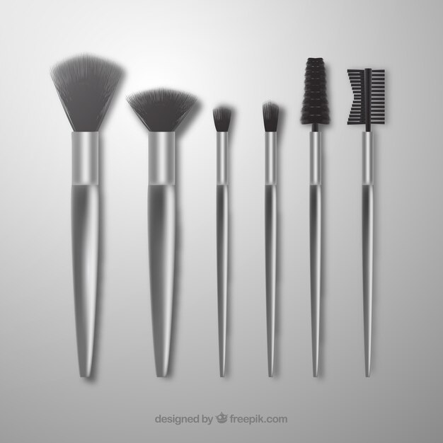 Realistic make up brush collection