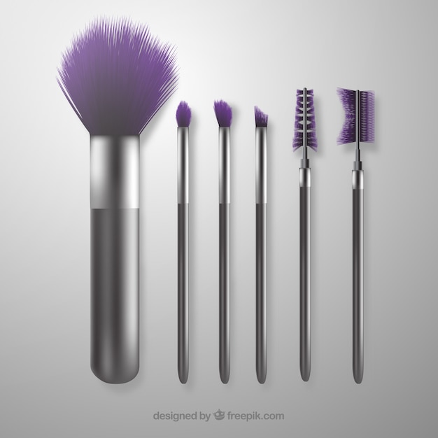 Realistic make up brush collection