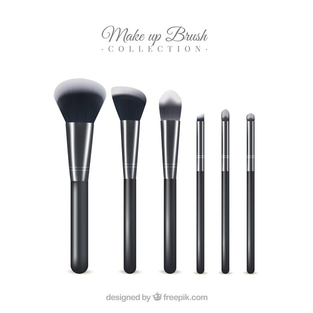 Realistic make up brush collection