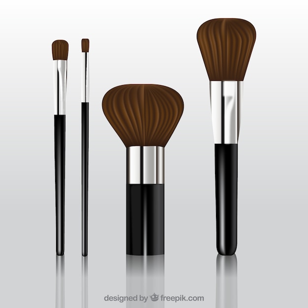 Free vector realistic make up brush collection