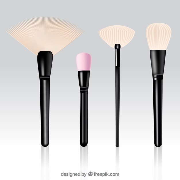 Realistic make up brush collection