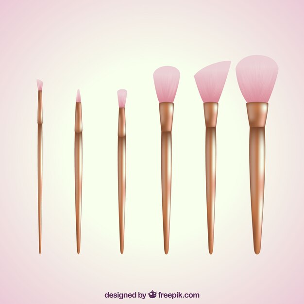 Realistic make up brush collection