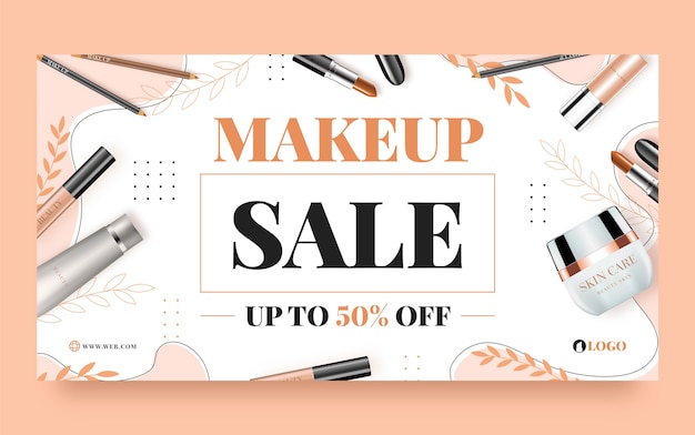Free vector realistic makeup artist social media post template