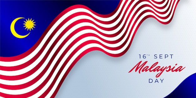 Realistic malaysia day horizontal banner template