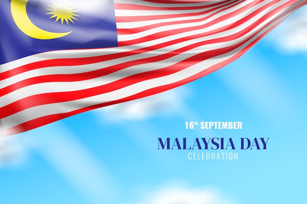 Реалистичный фон дня независимости малайзии