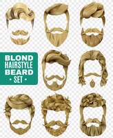 Realistic male hairstyle set