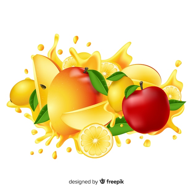 Бесплатное векторное изображение Реалистичная манго фон