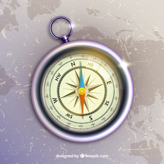 Free vector realistic map compass background