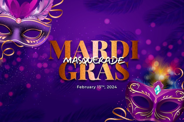 Free vector realistic mardi gras background