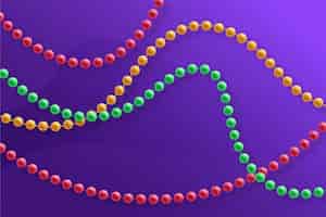 Free vector realistic mardi gras beads