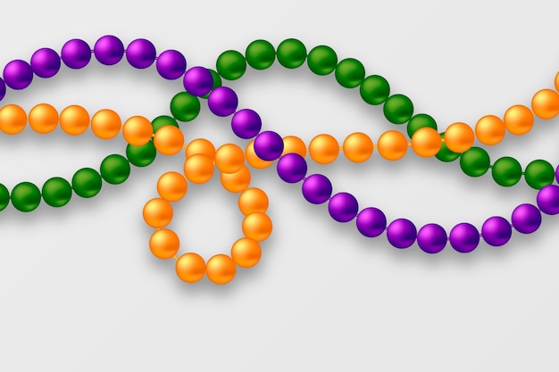 Free vector realistic mardi gras beads