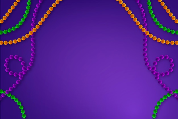 Realistic mardi gras beads