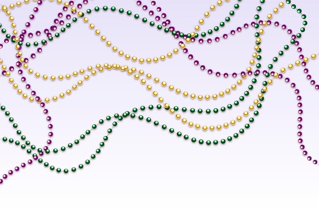 Realistic mardi gras beads