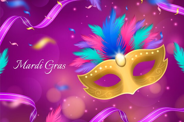 Realistic mardi gras concept