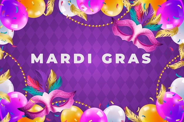 Free vector realistic mardi gras fest background