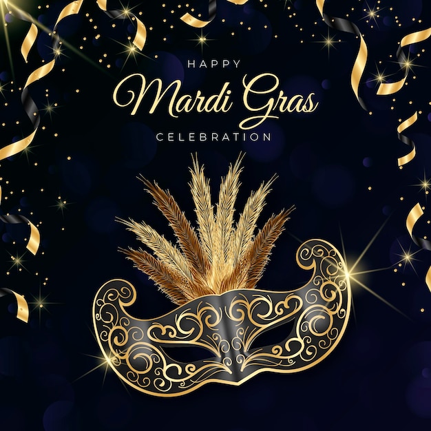 Free vector realistic mardi gras mask