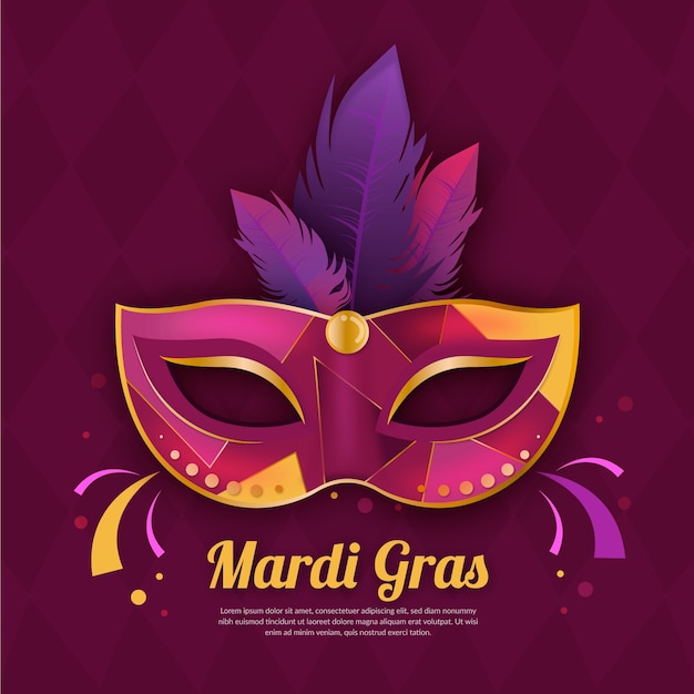 Realistic mardi gras with mask