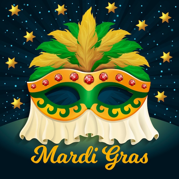 Free vector realistic mardi gras