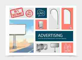 Free vector realistic marketing elements composition