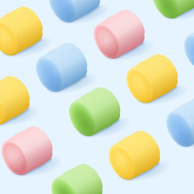 Realistic marshmallow pattern illustration