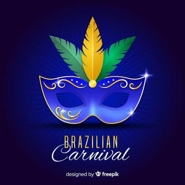 Realistic mask brazilian carnival background