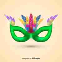 Free vector realistic mask brazilian carnival background