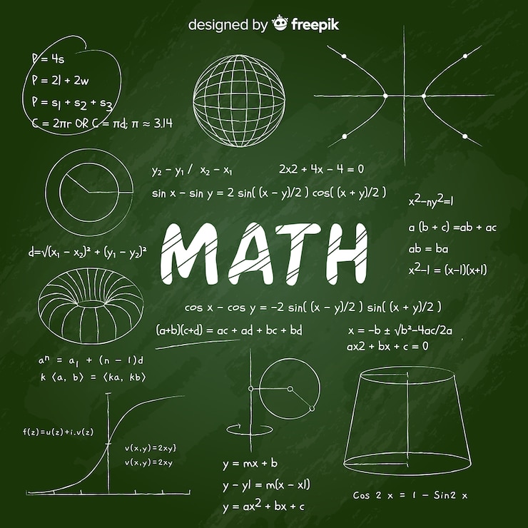 Free Vector realistic math chalkboard background