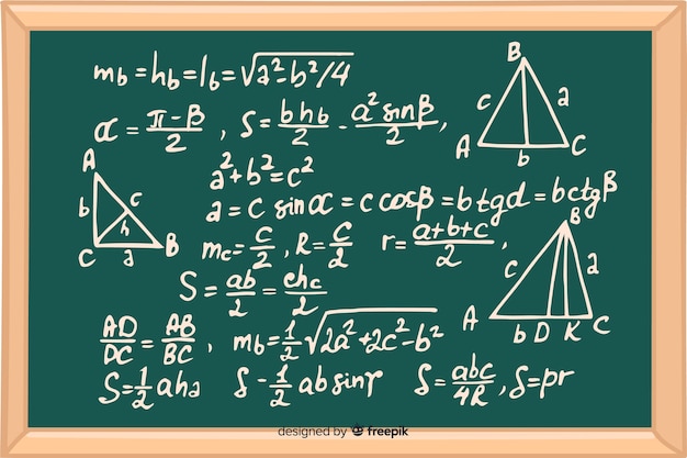 Realistic math chalkboard background