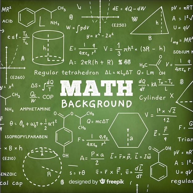 Free vector realistic math chalkboard background