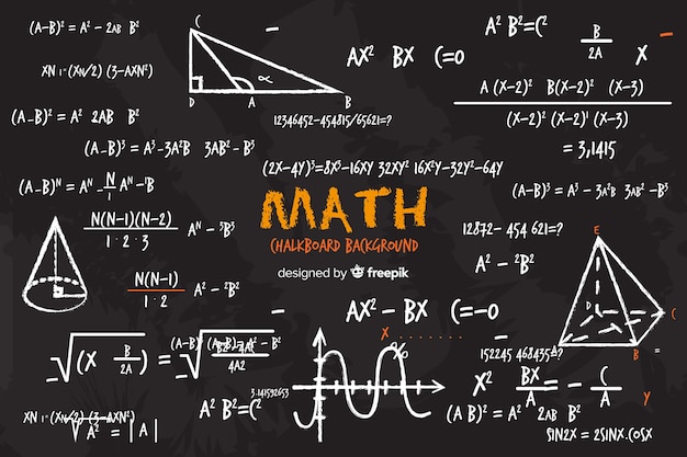 無料ベクター 現実的な数学黒板背景