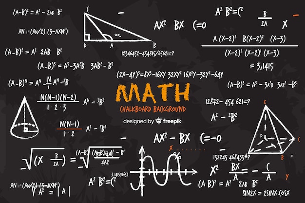 Free vector realistic math chalkboard background