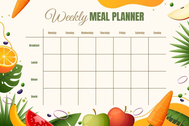 Realistic meal planner design