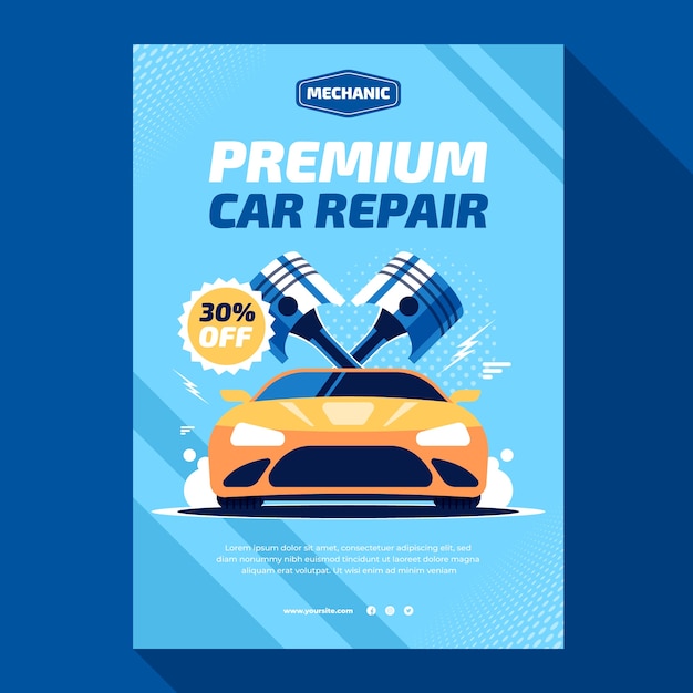 Free vector realistic mechanic  poster template