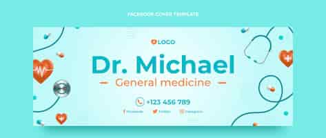 Free vector realistic medical facebook cover