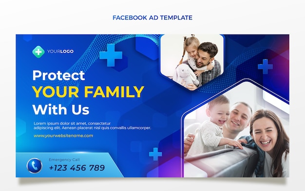 Realistic medical facebook template