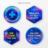 Free vector realistic medical label collection