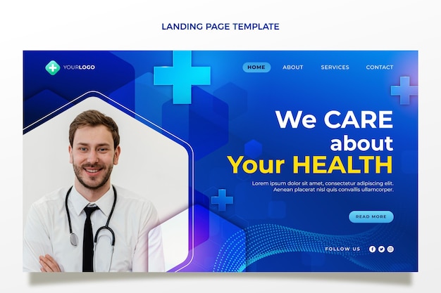 Free vector realistic medical landing page