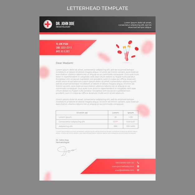 Free vector realistic medical letterhead template