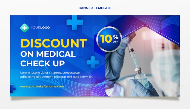 Realistic medical sale banner