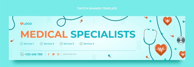 Realistic medical twitch banner