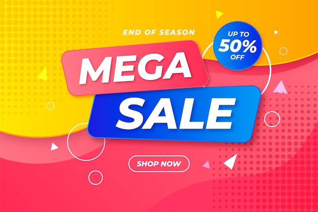 Free vector realistic mega sale background