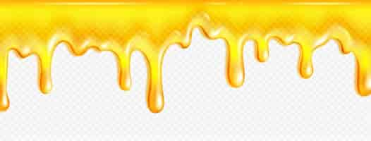 Free vector realistic melted honey on transparent background