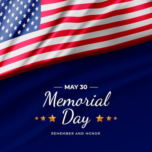 Free vector realistic memorial day illustration