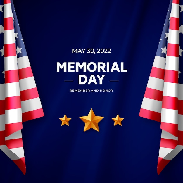 Free vector realistic memorial day illustration